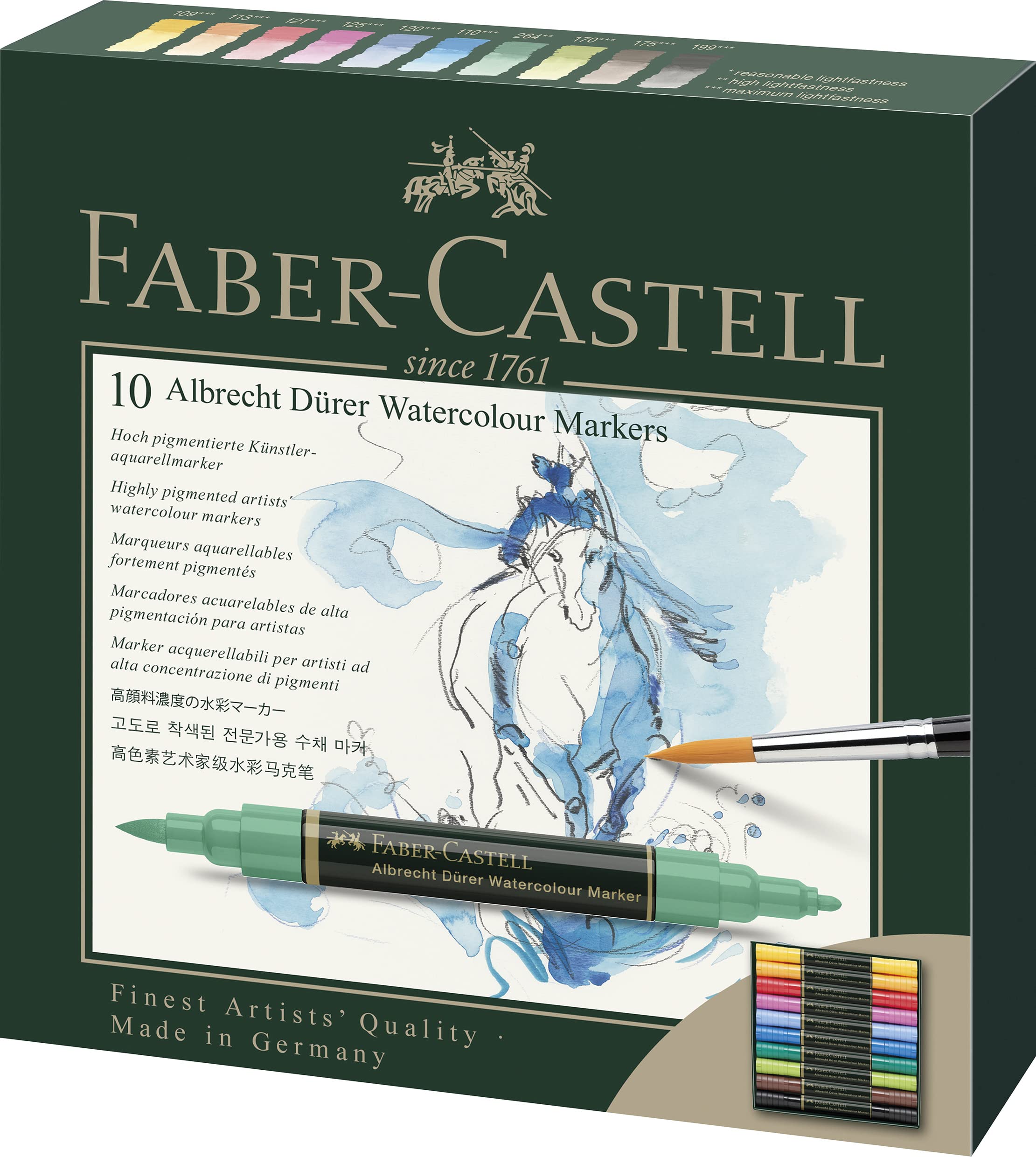 Faber-Castell - 160305 - Estuche 5 marcadores acuarelabless A. Dürer. Color Surtidos 5 unidad (Paquete de 1) Surtidos Caja