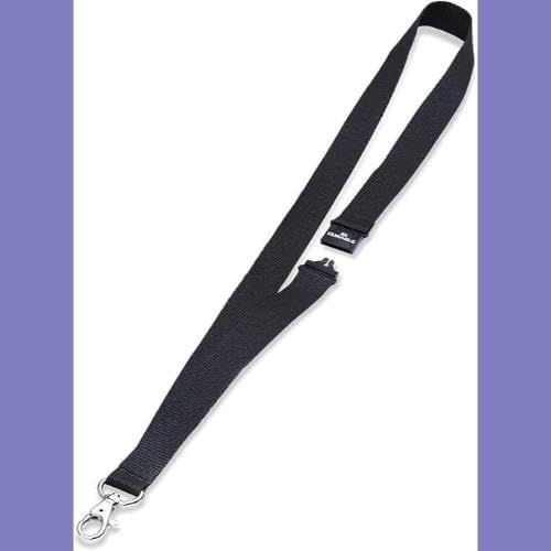 Durable Textile Lanyard ECO with Clip | Made of Bamboo | Ideal for Schools, Offices, Events, etc. | Pack of 10 Black Lanyards