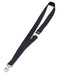 Durable Textile Lanyard ECO with Clip | Made of Bamboo | Ideal for Schools, Offices, Events, etc. | Pack of 10 Black Lanyards