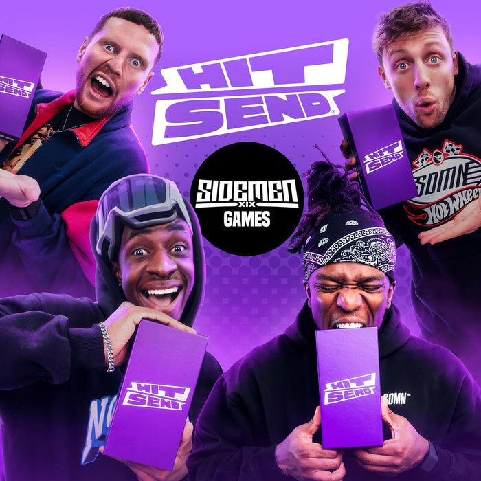 Hit Send from The Sidemen, Ultimatives Partyspiel, Fordern Sie Freunde mit lustigen Botschaften heraus, gewagter Spaß und unvorhersehbare Ergebnisse, 300 Karten enthalten