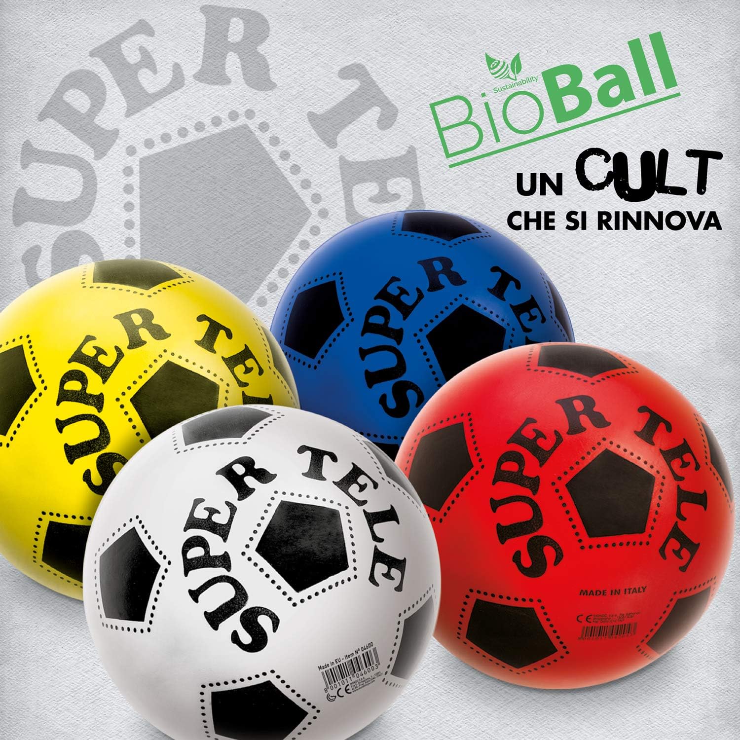 Mondo Speelgoed - Super Tele Bio Baby Ball-Diverse kleuren-Bioball-04600, Veelkleurig, 5, 04600 - 1 stuk
