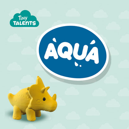 SES Creative 13212 Bath Triceratops-100% Natural Rubber, Yellow, Small