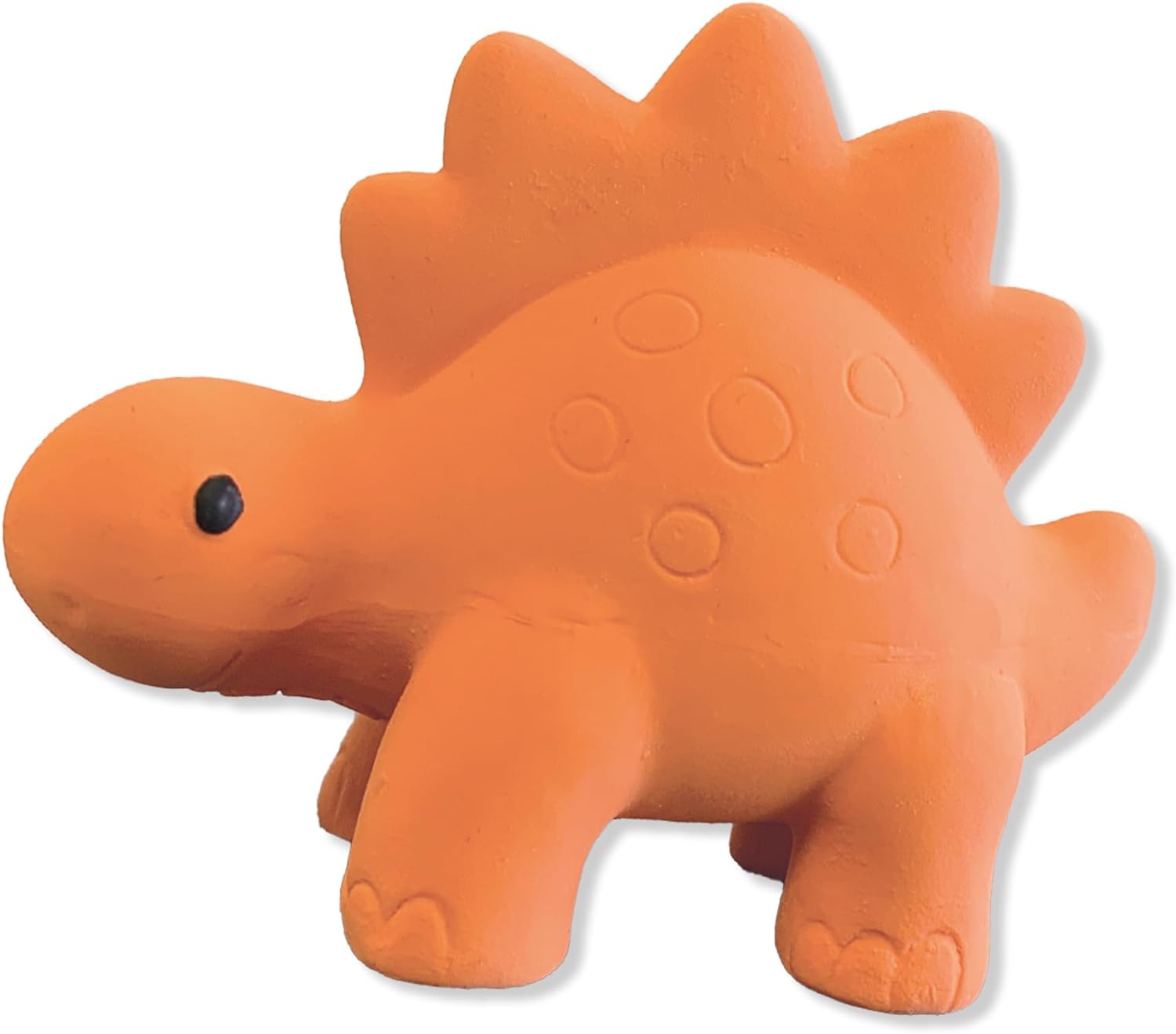 SES Creative 13213 Bath Stegosaurus-100% Natural Rubber, Yellow, Small