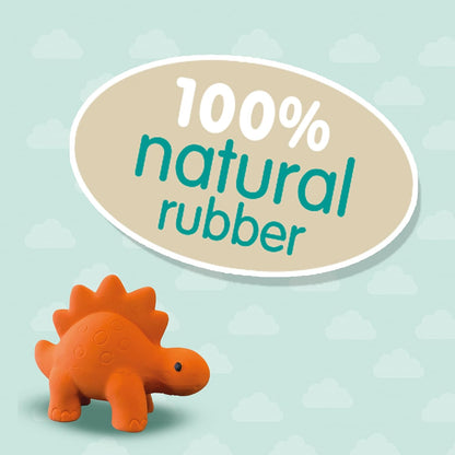 SES Creative 13213 Bath Stegosaurus-100% Natural Rubber, Yellow, Small