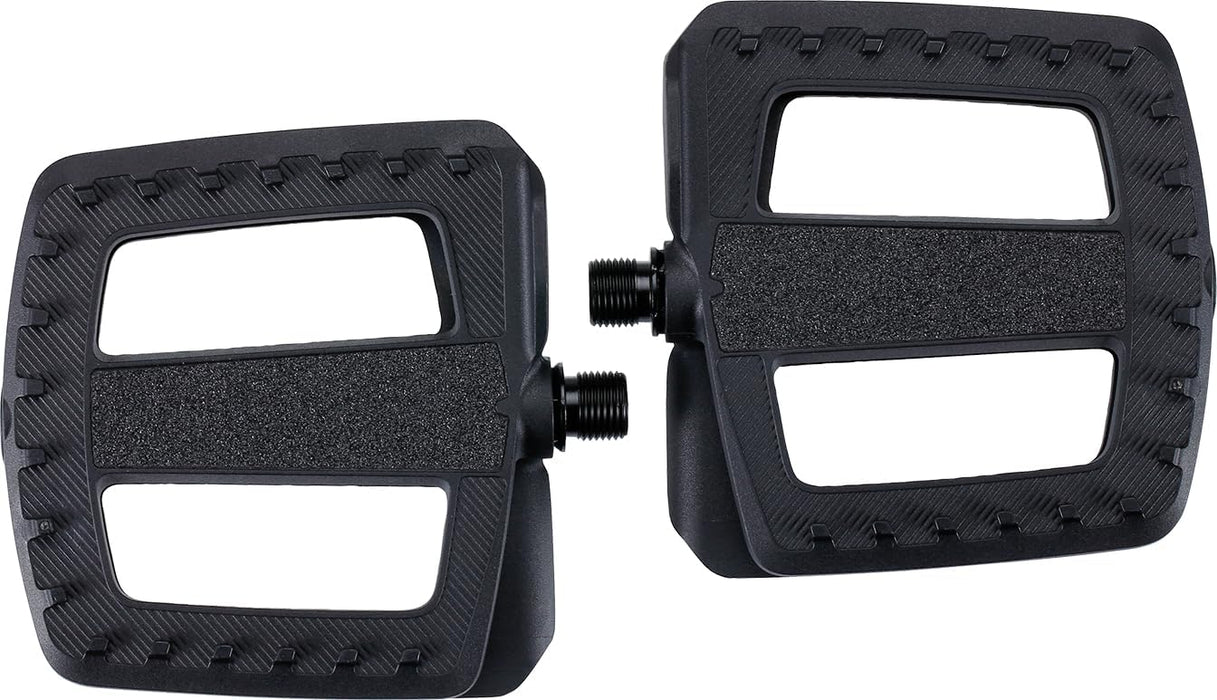 BBB Cycling ErgoBase - Pedales de Bicicleta ergonómicos de Plataforma Grande | Adecuado para Bicicletas urbanas, de Carga y eléctricas | BPD-47, Color Negro