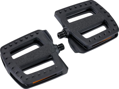 BBB Cycling ErgoBase - Pedales de Bicicleta ergonómicos de Plataforma Grande | Adecuado para Bicicletas urbanas, de Carga y eléctricas | BPD-47, Color Negro