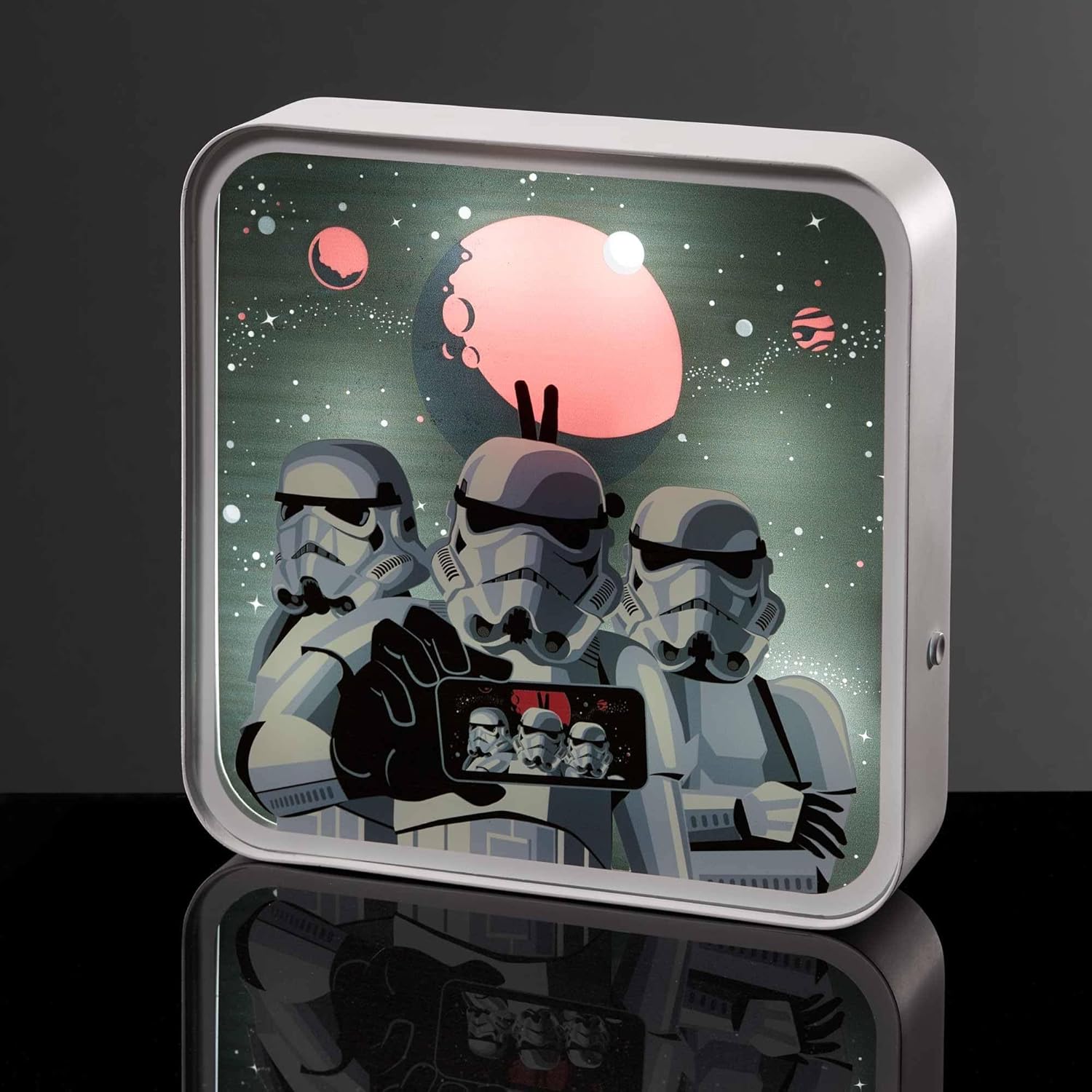 NUMSKULL Official Original Stormtrooper Selfie Acrylic Logo Desk Lamp Wall Light for Bedroom, Office, Home, Study, Work - Official Stormtrooper Merchandise
