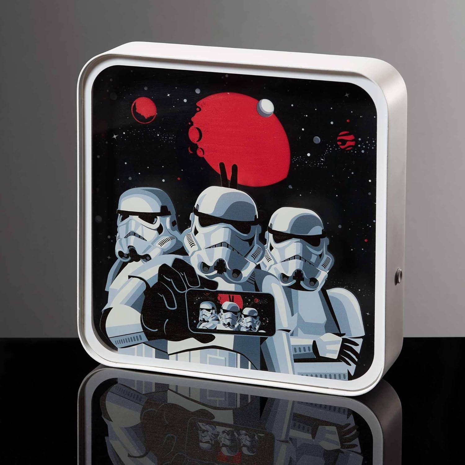 NUMSKULL Official Original Stormtrooper Selfie Acrylic Logo Desk Lamp Wall Light for Bedroom, Office, Home, Study, Work - Official Stormtrooper Merchandise
