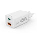 Hama Schnellladegerät, 1x USB-C PD, 1x USB-A QC, Mini-Ladegerät, 45 W, white USB charger Innenb