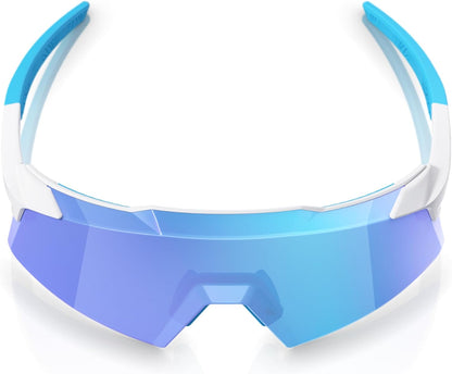 100% Aerocraft Glasses - Matte White / HiPER Blue Mirror Lens