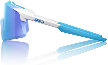 100% Aerocraft Glasses - Matte White / HiPER Blue Mirror Lens