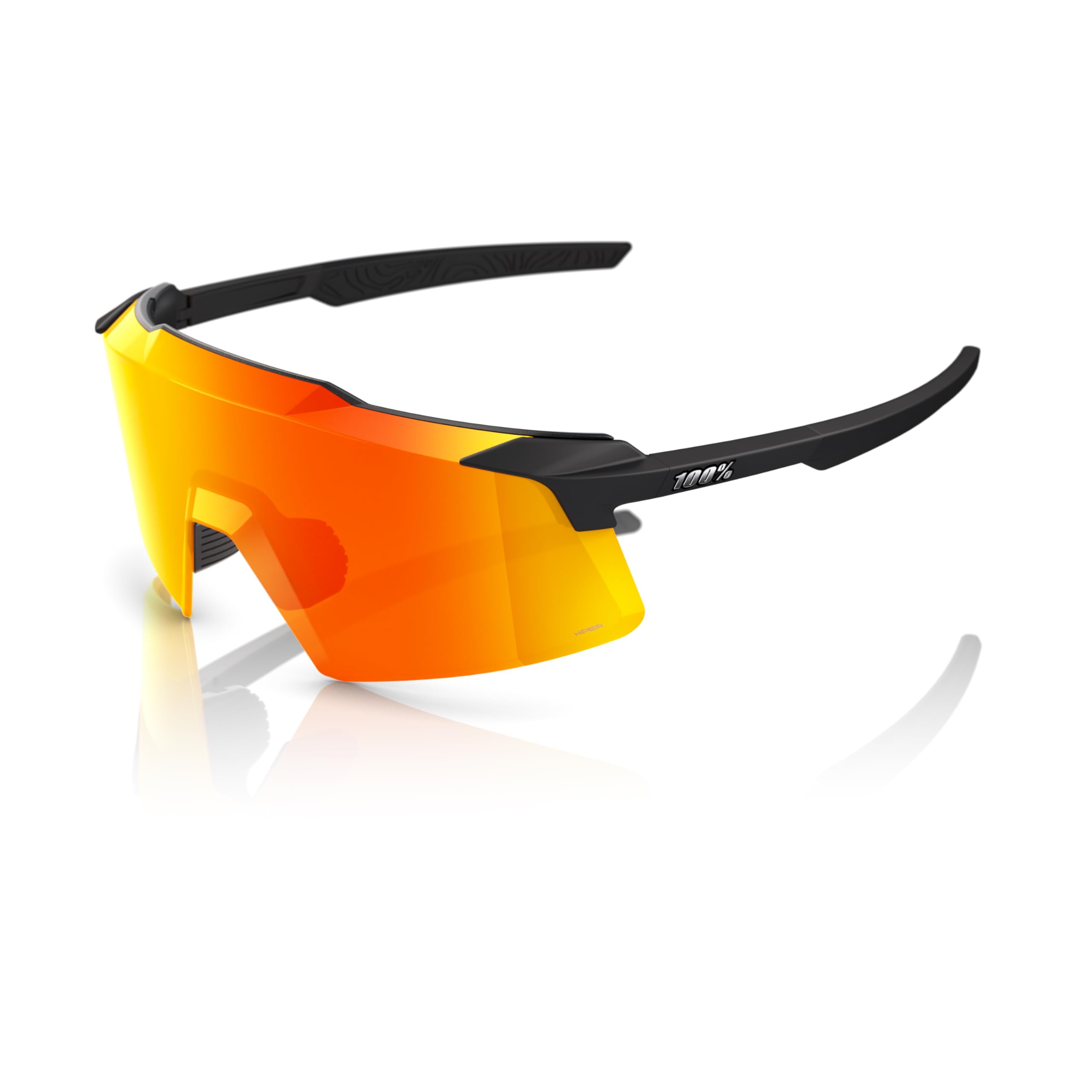 100% Aerocraft Glasses - Soft Tact Black / HiPER Red Multilayer Mirror Lens