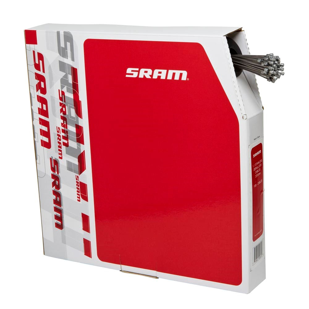 SRAM Shift Road And MTB Cable Kit 4Mm (1X 1500Mm, 1X 2300Mm 1.1Mm Polished Stainless Steel Cables, 4Mm Reinforced Linear Strand Housing, Ferrules, End Caps, Frame Protectors) Black