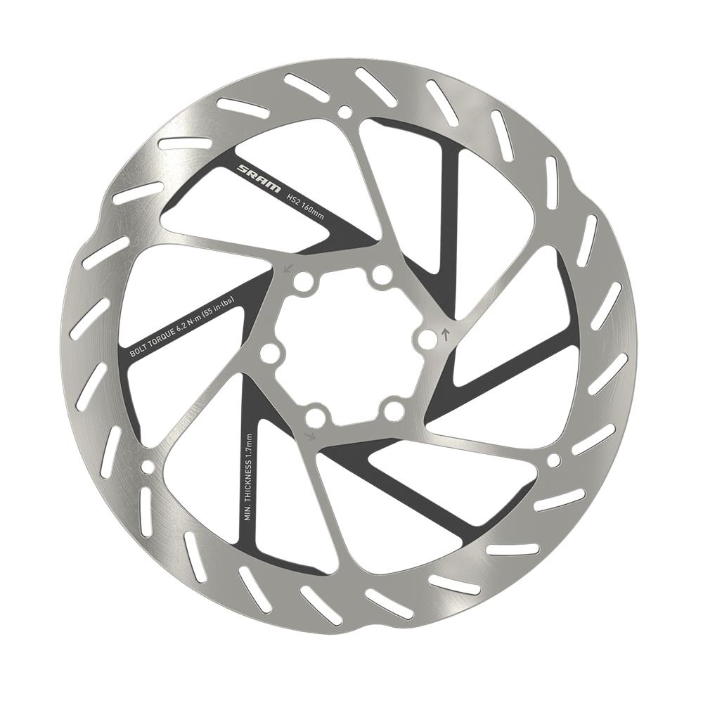 SRAM Rotor Hs2 6-Bolt (Includes Steel Rotor Bolts) Rounded  180Mm