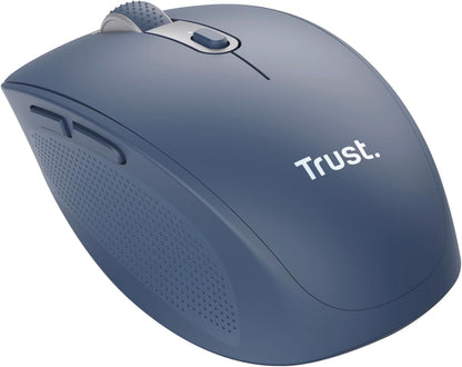 Trust Ozaa Silent Wireless Mouse Bluetooth + 2.4GHz, Compact Multidevice Mouse, 60% Recycled Plastics, Rechargeable Bluetooth Mouse for Laptop PC Computer Windows Android Mac