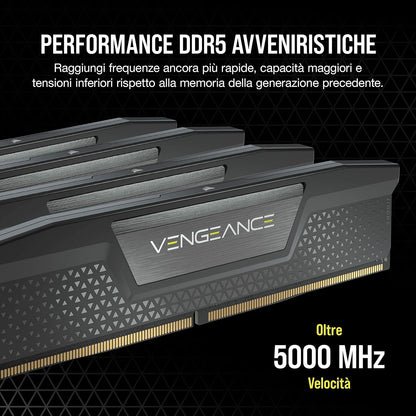 CORSAIR VENGEANCE DDR5 RAM 32GB (2x16GB) 6000MHz CL30 Intel XMP iCUE Compatible Computer Memory - Black (CMK32GX5M2B6000C30) 32GB (2x16GB) Black