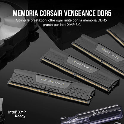 CORSAIR VENGEANCE DDR5 RAM 32GB (2x16GB) 6000MHz CL30 Intel XMP iCUE Compatible Computer Memory - Black (CMK32GX5M2B6000C30) 32GB (2x16GB) Black