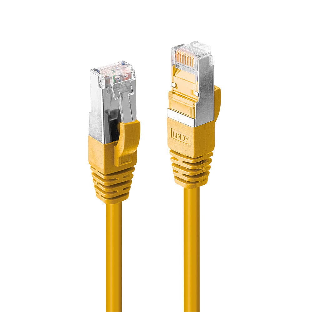 LINDY 45981 1 m Cat.6 S/FTP LSZH Cable, Yellow, Halogen-Free