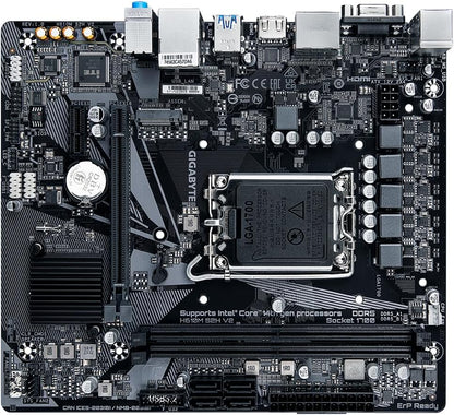 Gigabyte H610M S2H V2 Motherboard - Supports Intel Core 14th CPUs, 4+1+1 Hybrid Phases Digital VRM, up to 5600MHz DDR5, 1xPCIe 3.0 M.2, GbE LAN, USB 3.2 Gen 1