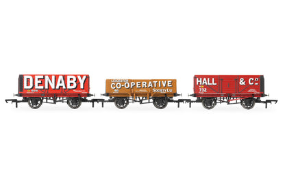 Hornby R60104 Triple, Denaby Colliery, Leicester Op & Hall & Co-Era 3 Eisenbahn-Rolling Stock Wagon Packs, Mehrere