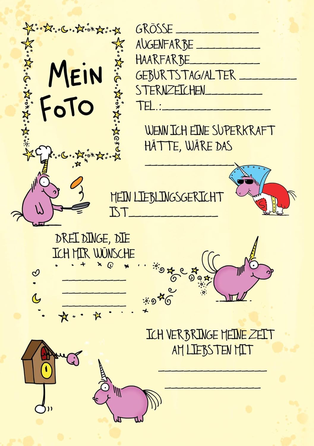 Mein Einhorn Freundebuch: zum Eintragen