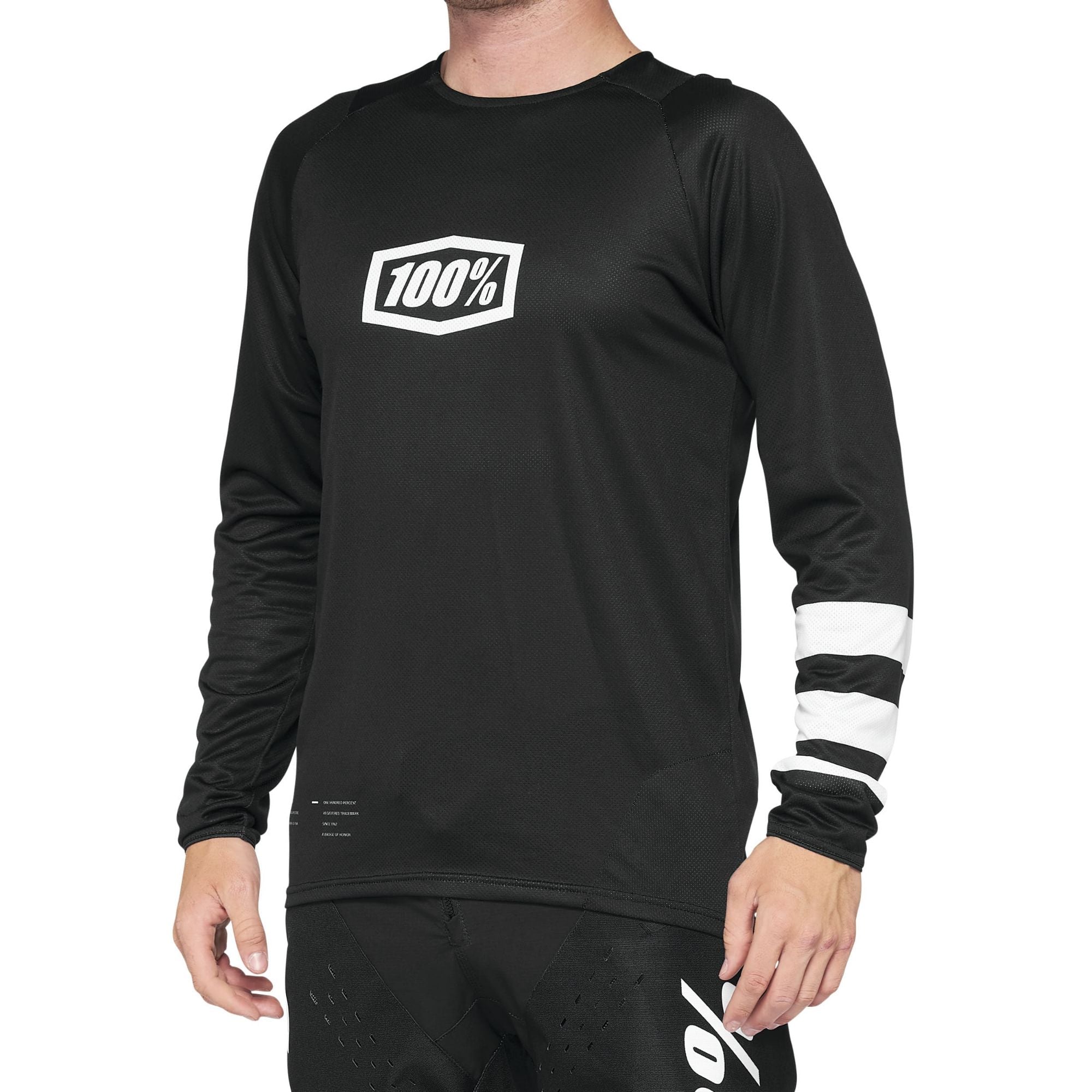 100% R-Core Long Sleeve Jersey 2022 Black / White M