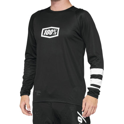 100% R-Core Long Sleeve Jersey 2022 Black / White M