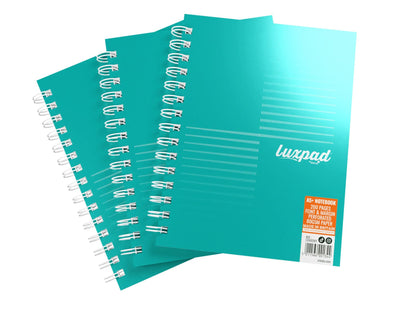 Luxpad Lot de 3 cahiers à spirales A5+ FSC ligné 200 pages