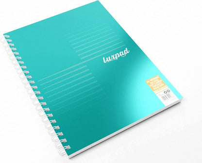 Silvine Luxpad Metallic A4+ FSC Wirebound Notebook - Lined (200 Pages) Pack of 3 & Zebra 2438 Z-Grip Smooth Retractable Ballpoint Pen - Black (Pack of 5) (Packaging May Vary