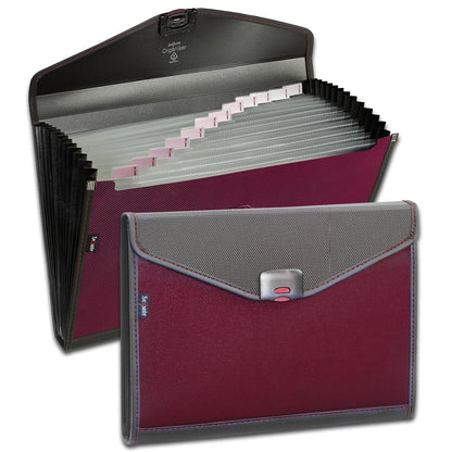 Snopake Foolscap/A4+ Zeon Ruby 13-Part Expanding Organiser