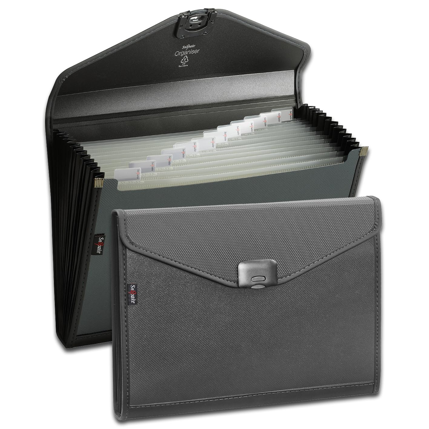 Snopake Zeon 15894 - Organizador expandible (13 partes, tamaño A4, color carbón