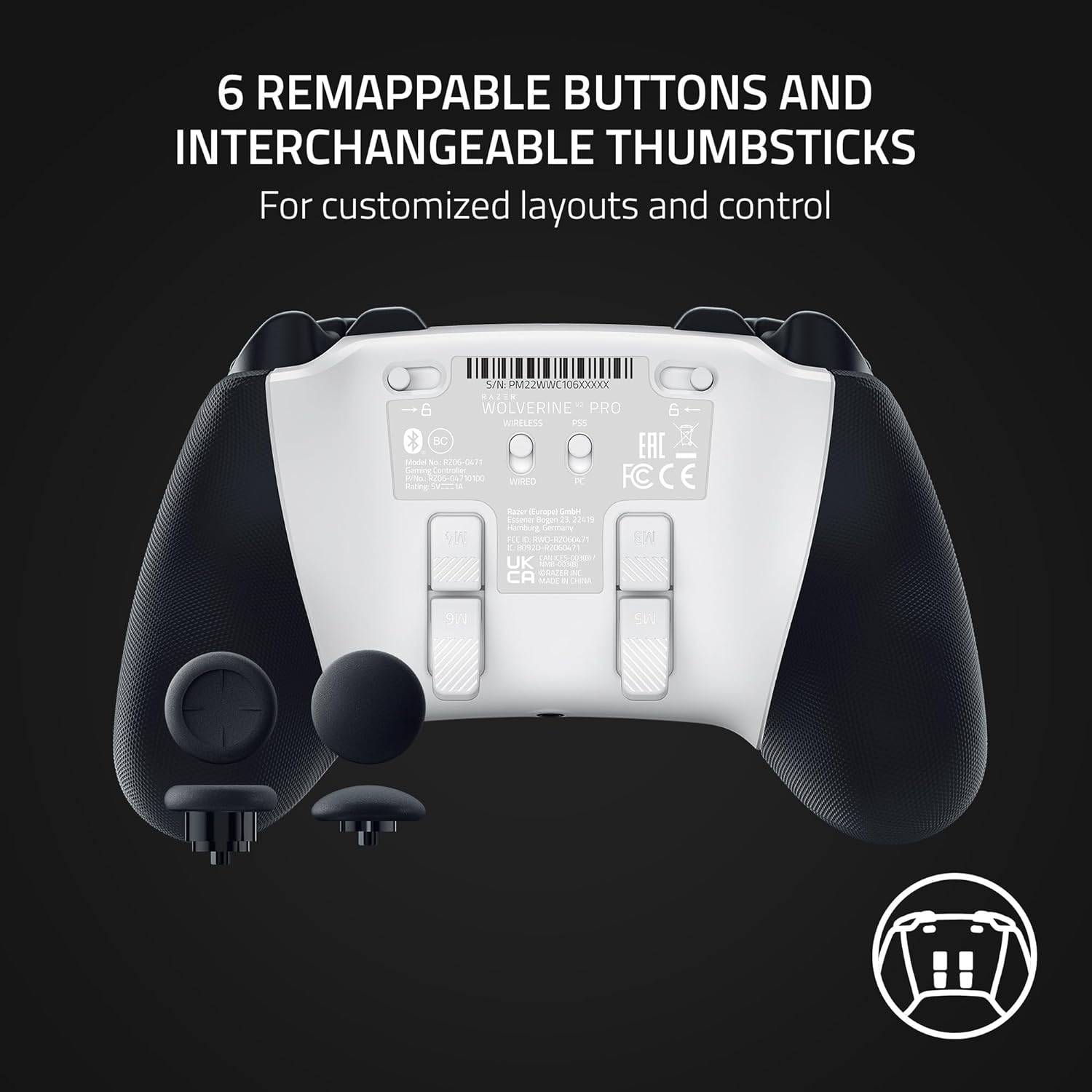 Razer Wolverine V2 Pro - Wireless Pro Gaming Controller for PS5 Consoles and PC (HyperSpeed Wireless, Mecha-Tactile Action Buttons, 8-Way Microswitch D-Pad, HyperTrigger) Mercury
