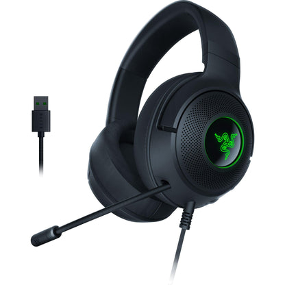 Razer Kraken V3 X USB - Wired USB Gaming Headset (ultra-lightweight at 285g, TriForce 40 mm drivers, HyperClear Cardioid Microphone, 7.1 surround sound, Chroma RGB