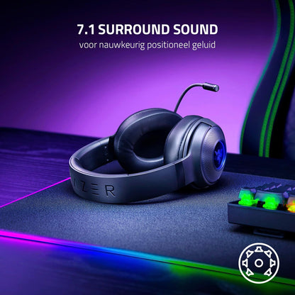 Razer Kraken V3 X USB - Wired USB Gaming Headset (ultra-lightweight at 285g, TriForce 40 mm drivers, HyperClear Cardioid Microphone, 7.1 surround sound, Chroma RGB