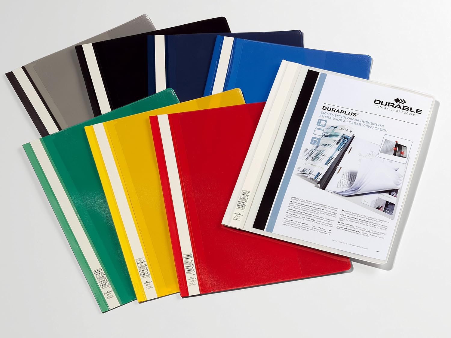 Durable Duraplus HUNKE & Yoke Domestic Clear View Folders, Durable Film, DIN A4, Black DIN A4 extrabreit black