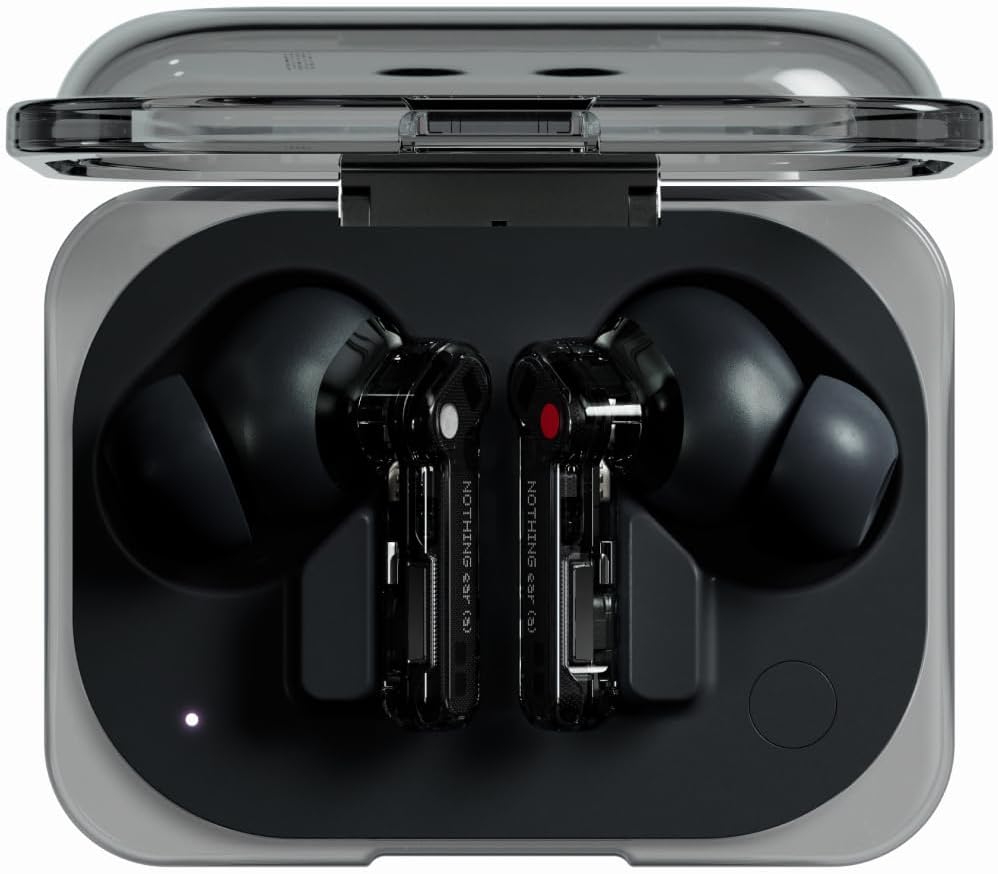 Nothing Ear (a) wireless ear buds with ChatGPT integration, Active Noise Cancelling, Bass Enhance Algorithm and up to 42.5 hours of listening time