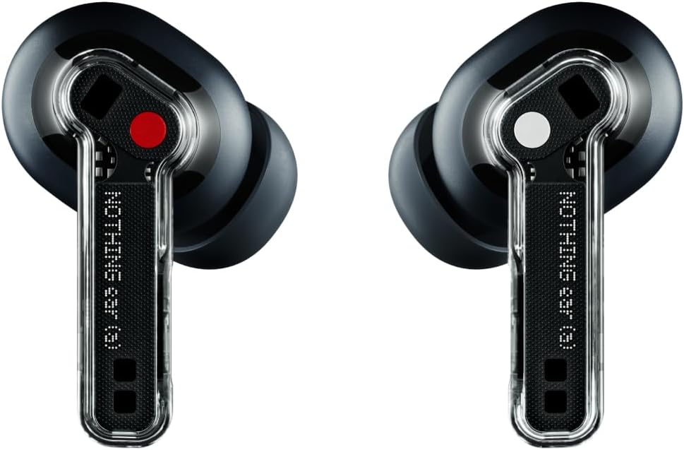 Nothing Ear (a) wireless ear buds with ChatGPT integration, Active Noise Cancelling, Bass Enhance Algorithm and up to 42.5 hours of listening time