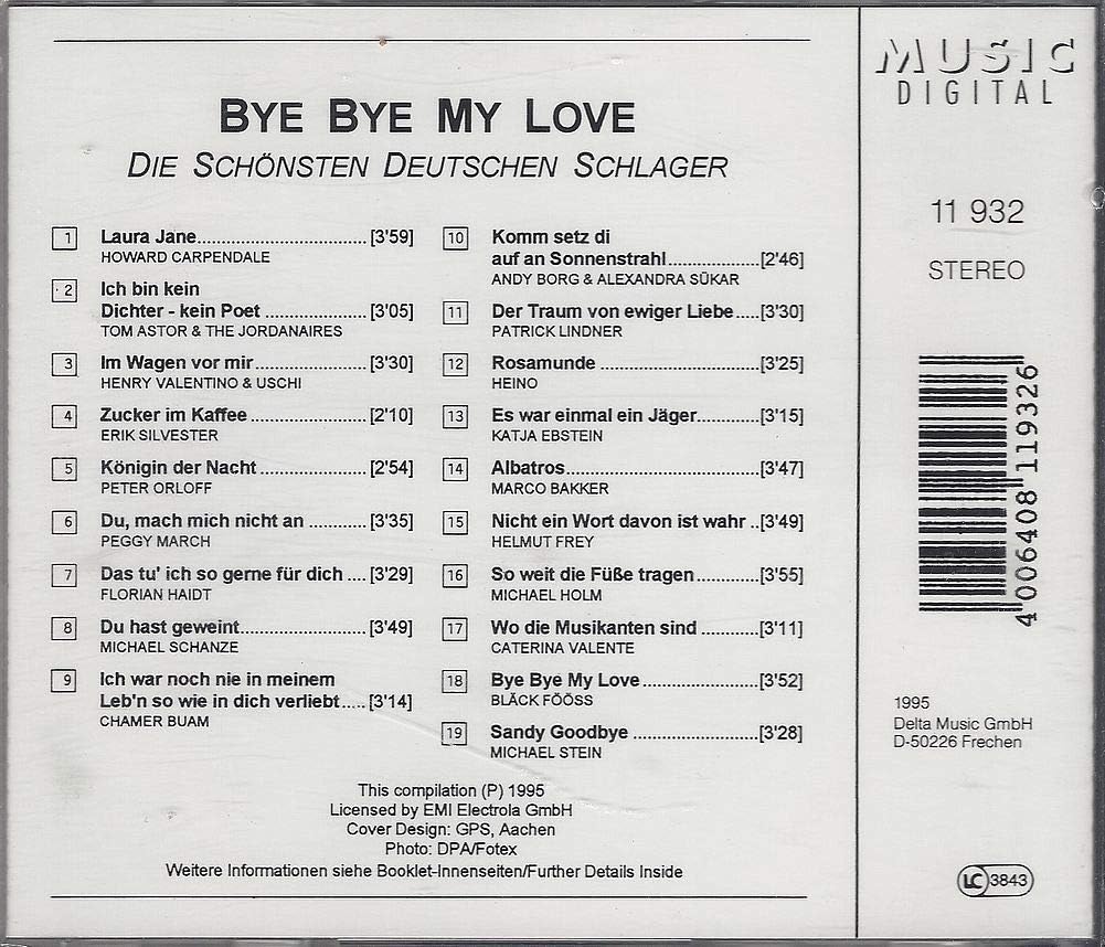 Bye Bye Bye My Love - Die schönsten Deutschen Schlager