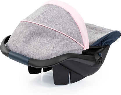 Bayer Design-67927AA Animales Silla de Coche para muñecas, Color Gris, Azul, Rosa, M (67927AA