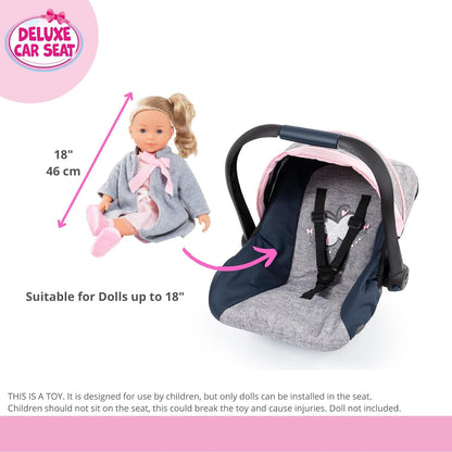 Bayer Design-67927AA Animales Silla de Coche para muñecas, Color Gris, Azul, Rosa, M (67927AA