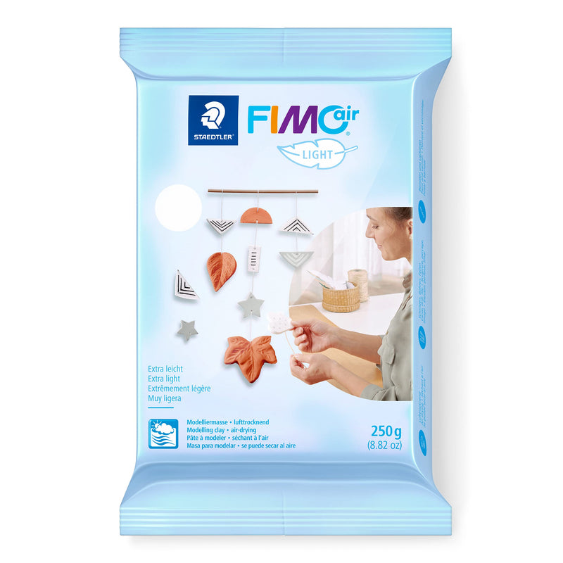 STAEDTLER lufttrocknende Modelliermasse FIMO air light, extra leicht, weiß, sofort gebrauchsfähig, kein Brennvorgang notwendig, 250g, angenehme Haptik, klebt nicht, 8131-0 (Packung mit 2)