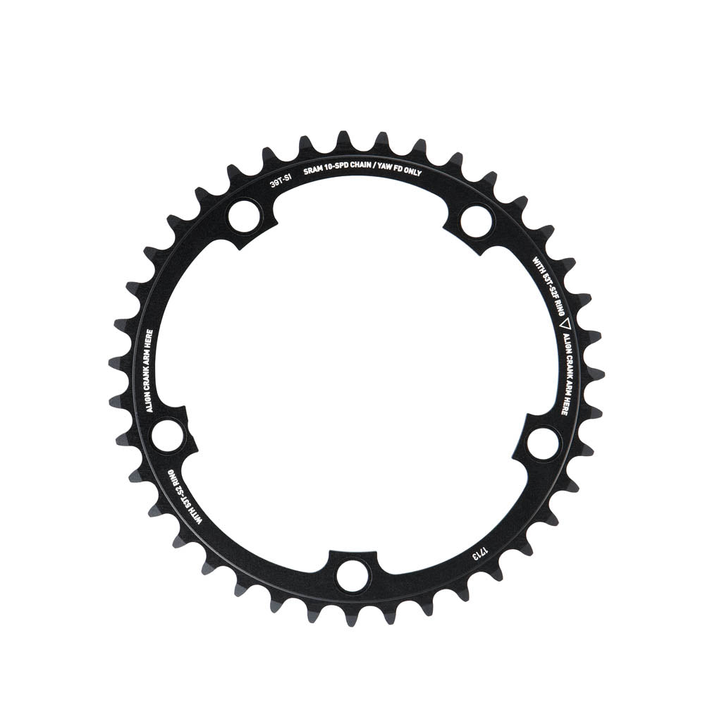SRAM Chain Ring Road Red2012 X-Glide R 39T Yaw 10 Speed S1 130 Alum 3mm Blastblack (53-39) Black 10Speed 39T