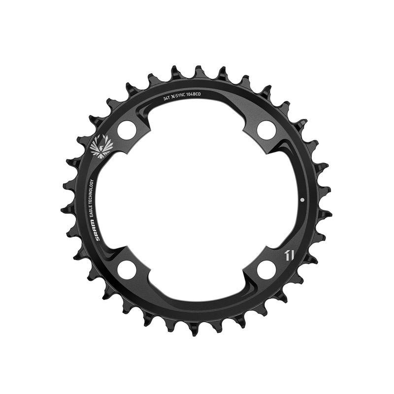 SRAM Chain Ring X-Sync 2 34T 104 Bcd Alum 12 Speed Black Black 12 Speed