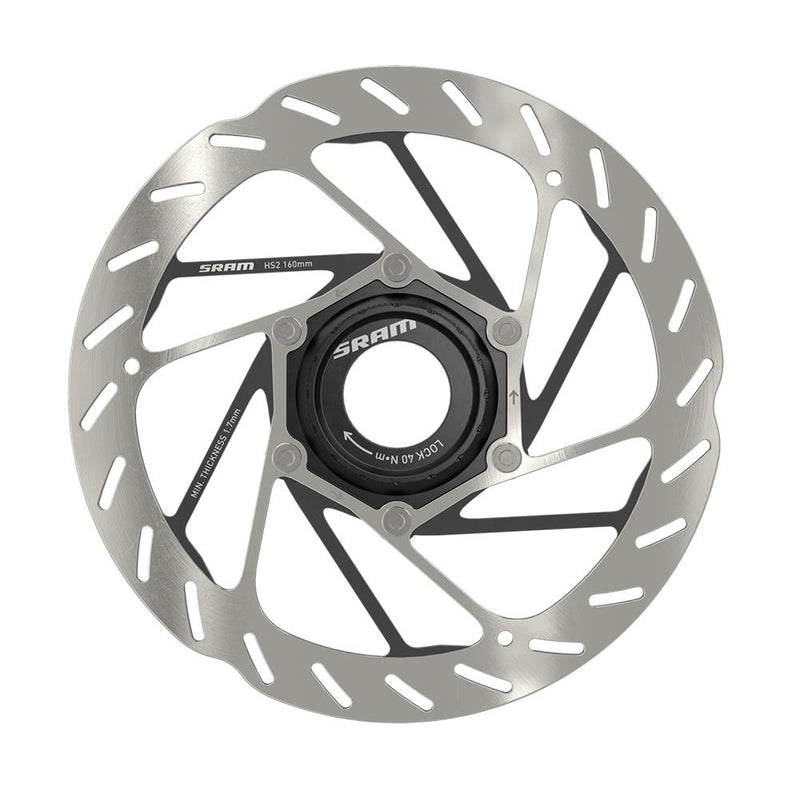 SRAM Rotor Hs2 Center Lock (Includes Lockring) Rounded  160Mm