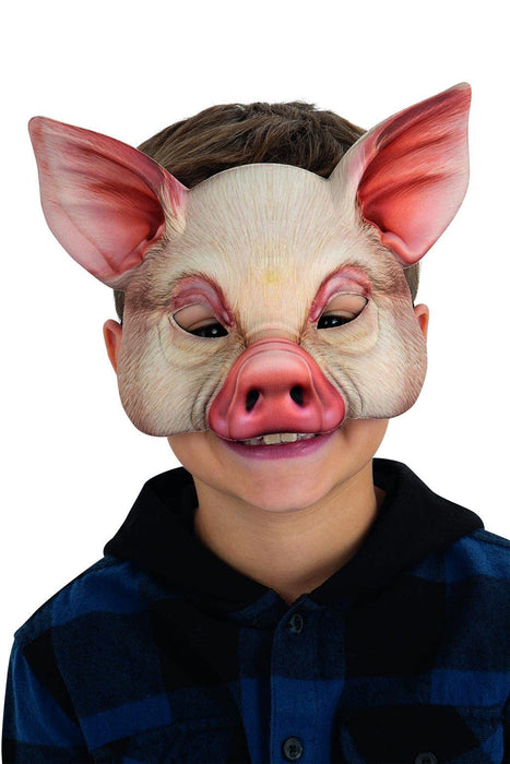 Smiffys Kids Pig Mask on Elastic, Children's Animal Fancy Dress, Child Dress Up Masks