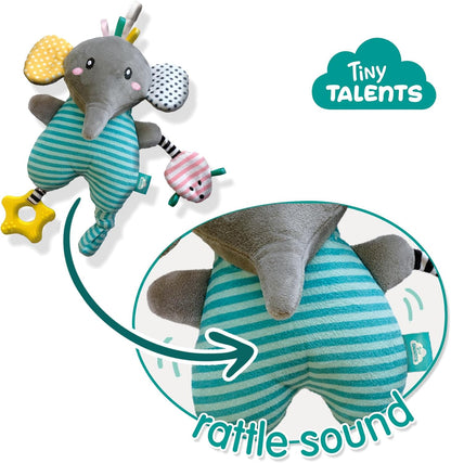 SES Creative 13133 Olly-Activity Plush Elephant, Yellow Olly - Activity plush elephant