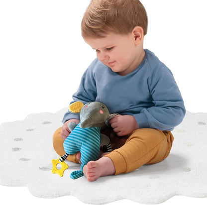 SES Creative 13133 Olly-Activity Plush Elephant, Yellow Olly - Activity plush elephant