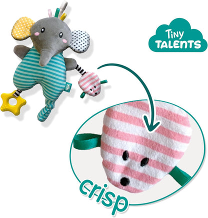 SES Creative 13133 Olly-Activity Plush Elephant, Yellow Olly - Activity plush elephant