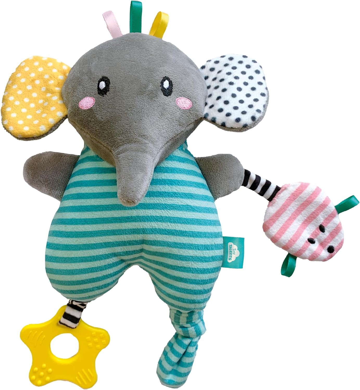 SES Creative 13133 Olly-Activity Plush Elephant, Yellow Olly - Activity plush elephant