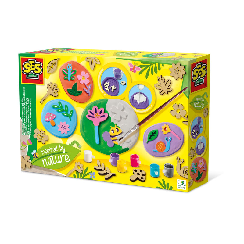 SES Creative 14036 Botanical Relief Casting and Painting-Inspired by Nature, Yellow